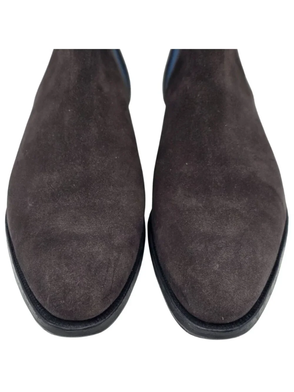 Crockett and Jones Mens Size 10 England Brown Navy Suede Chelsea Boots Shoes 9UK